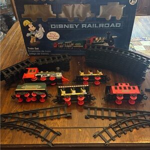 Disney Railroad Train Set - Red, Black, and Gold